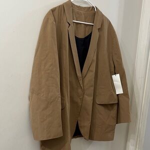 Roucha oversized Onchi Blazer - CC - size 10/14 - 100% cotton - brown- NWT